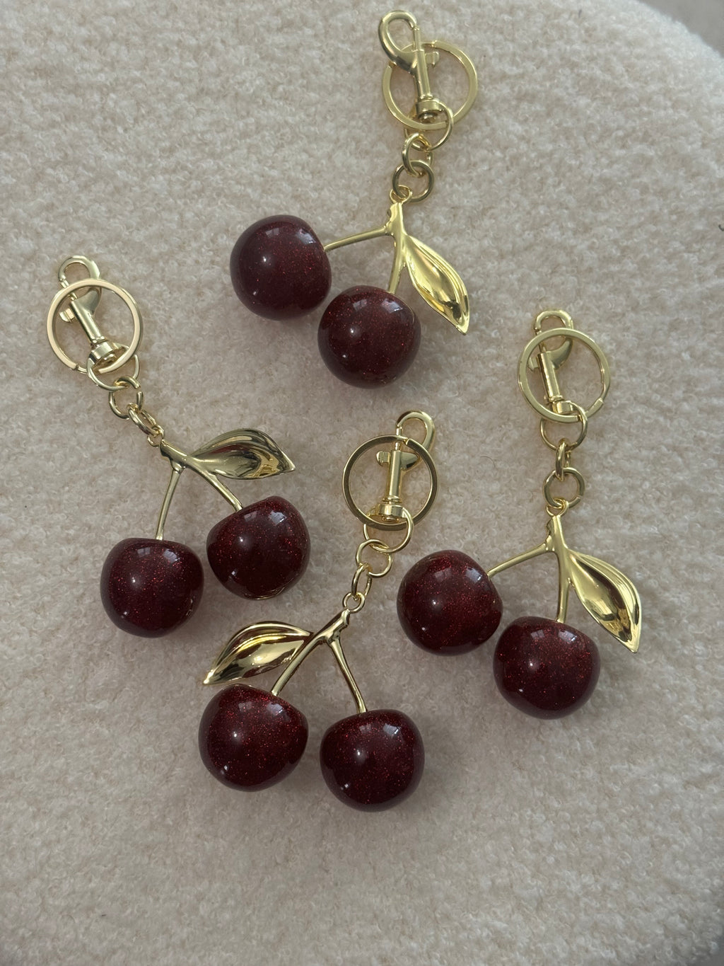 Cherry Sparkle Bag Charm & Keychain 🍒✨