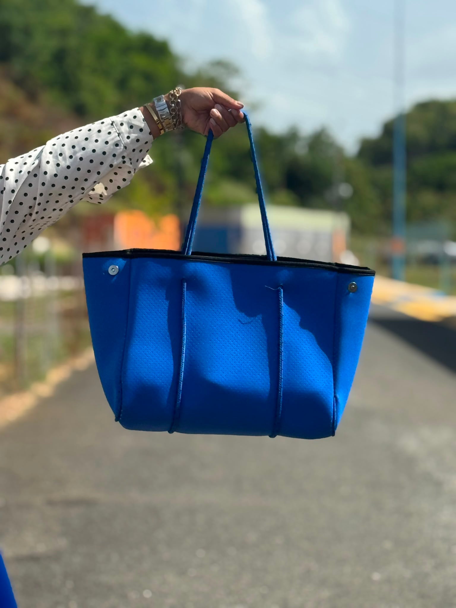 Joyful Blue Luxury Tote Bag