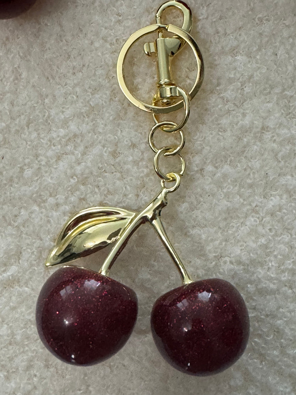 Cherry Sparkle Bag Charm & Keychain 🍒✨